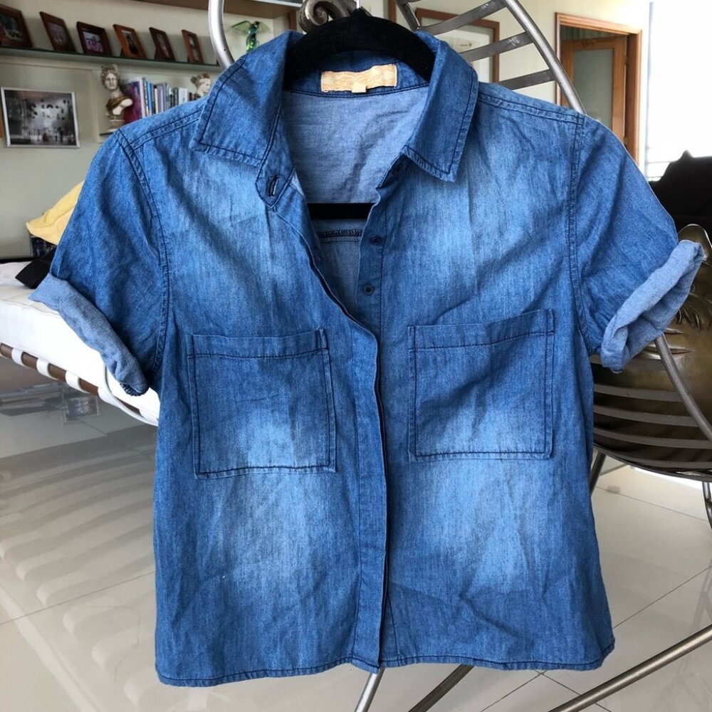 NWOT FREE HEART denim shirt, S